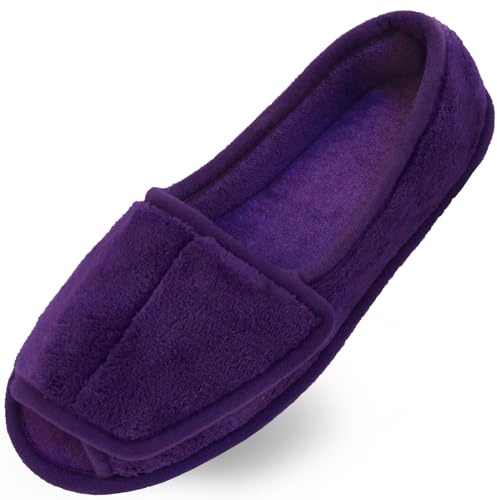 Git-up Chaussons Femme en Mousse à Mémoire Confortable Respirante Bout Ouvert Peluche Chaud Antidérapage Maison Pantoufles pour Intérieur et Extérieur
