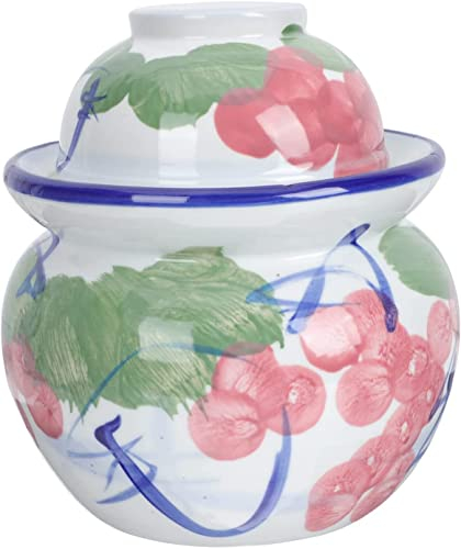 Vasi per la fermentazione, Vaso for sottaceti in ceramica con coperchio a tenuta stagna Coperchio for fermentazione Coccio di fermentazione for decapaggio Kimchi Pentola for crauti Pratico barattolo f