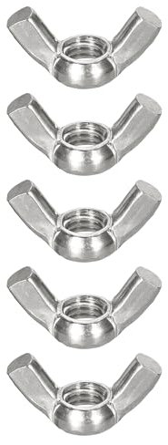 sourcing map Tuercas de mariposa de 5/40.6 cm-18, 5 piezas, tuercas de mariposa de acero inoxidable 304, piezas de cierre de tuerca de mariposa para maquinaria, equipos electrónicos, bricolaje, color