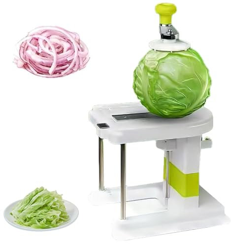 Macchina per Tagliare Il Cavolo Cappuccio, Affettaverdure con 3 Lame in Acciaio Inossidabile, Tagliare 5 kg in 5 Minuti, Grattugia Manuale per Cucina Domestica Ristoranti, per Patate Cetrioli
