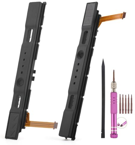 1 Paires pour Joycon Glissières pour Switch/Switch OLED pour Joy-Con Rail Coulissant Remplacement avec Joystick Boucles de Verrouillage SL SR ZR ZL L Bouton Flex Câble Outils(Gauche et Droite)
