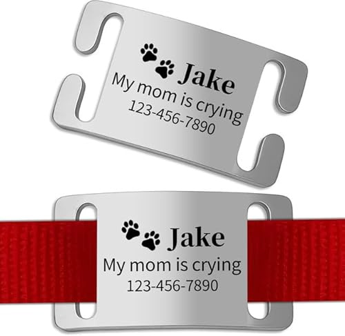 Medaglietta Cane Personalizzata - Targhetta con Incisione Identificativa per Collari Cani e Gatto | Silenzioso, Durevole, Adatto a colletti larghi 1cm-2,5 cm