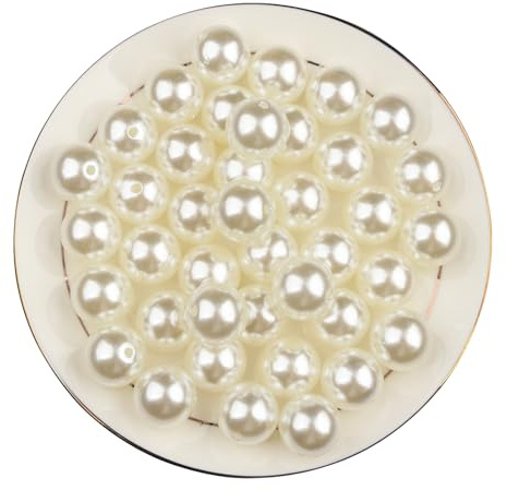 Sasiil Perle di Plastica con Fori, 40 Pezzi 20mm Perle Rotonde per Lavori Artigianali, Regali DIY, Realizzazione Gioielli, Riempimento Vasi, Scatole Trucco & Decorazione Matrimoni