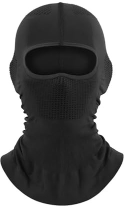 Maschera tattica integrale passamontagna berretto ciclismo bicicletta escursionismo sciarpa pesca snowboard maschere da sci moto cappuccio cappello for uomo donna(Black)
