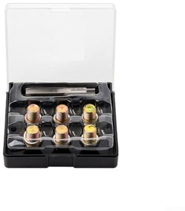 Kit di riparazione filettatura scarico olio M14 x 1. Set di rubinetti e matrici per fissaggio a vite per coppa dell'olio spogliato, 13 pezzi in acciaio inox strumento per inserti filettati per