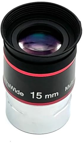 Accesorios for telescopios astronómicos con Ocular Ultra Gran Angular de 68 Grados UW6 mm, 9, 15 y 20 Piezas para telescopio astronómico(15mm)