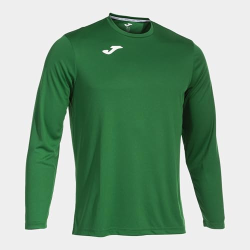 Joma - Camiseta Deportiva Manga Larga Hombre - Ligera y Transpirable Ideal para Todo Tipo de Deporte - Combi S - Verde