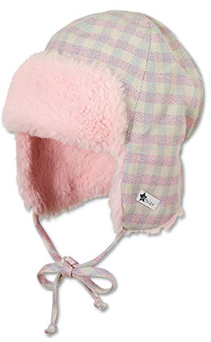 Sterntaler - Mädchen Baby Fliegermütze Wintermütze zum Binden mit Ohrenschutz und lilanen Glanzfäden, rosa - 4401921, Größe 51