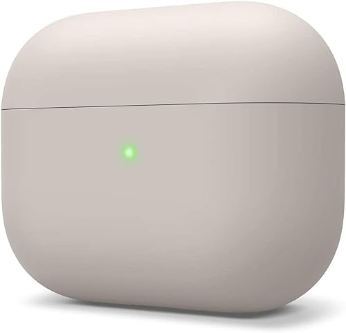 elago Liquid Hybrid Silikon Hülle entwickelt für Apple AirPods Pro Ladecase – Dreischichtige Struktur : Voller Schutz, LED Sichtbar, Hochwertiges Silikon Schutzhülle für AirPods Pro Case (Stein)