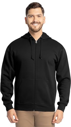 Fruit of the Loom Unisex's Eversoft Fleece Hoodies, Pullover, Moisture Wicking & Breathable, Sizes S-4x Shirt, Black Full Zip, S