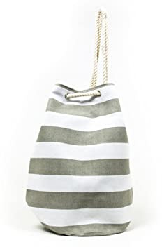 BIANCHERIAWEB Sacca Mare Zaino Borsone Grande Spiaggia Piscina Beach Stripe A Righe Sacca Grigio