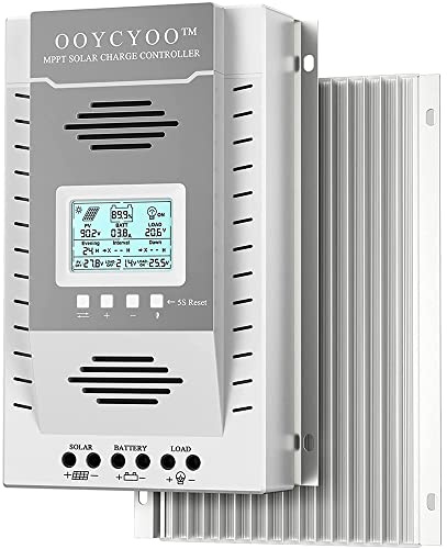 OOYCYOO MPPT 100A Solarladeregler 24V 12V Auto Max 100V DC Eingangssolarregler mit LCD Display und Temperatursensor, Funktioniert für Sealed, Gel, Flooded und Lithium.