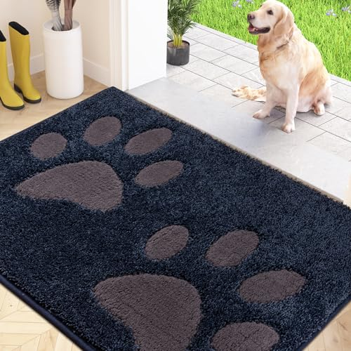 FCSDETAIL Schmutzfangmatte waschbar 50 x 80 cm, Fußmatte Innen, absorbierend Fussmatte, rutschfeste Sauberlaufmatte, wasserdicht Teppich für Hund, Eingang, nasse Pfoten