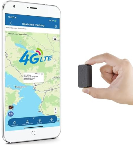 TKMARS Mini rastreador GPS 4G LTE para Coche Moto Bicicleta Scooter Maletas Niños, Pequeño Localizador GPS Posicionamiento SMS, Rastreador gsm, App de Seguimiento en Tiempo Real Sin Suscripción TK901