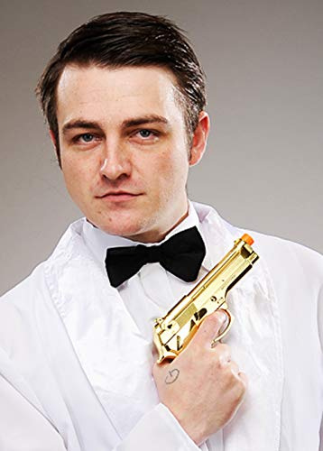 Secret Agent Style Fancy Dress Gold Plastic Prop Gun