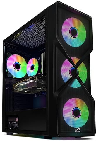 STGsivir Gaming PC, Intel Core i7 bis zu 3.9GHz, Nvidia GeForce RTX 2060 Super 8GB GDDR6, 16GB RAM, 1TB SSD, 600M WLAN, BT 5.0, RGB Lüfter x 4, W10H64, Gamer PC Computer Desktop