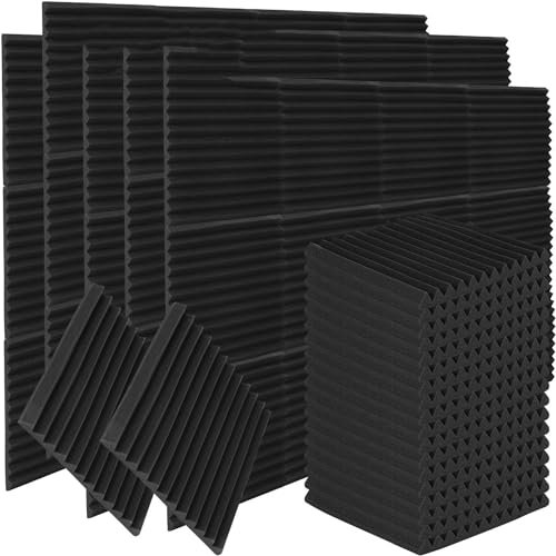 TOOSOAR 48 pièces Panneaux de Mousse Acoustique,Mousse Anti Bruit, pour Podcasting, Studio d'enregistrement, Bureaux, 30 x 30 x 2.5 cm