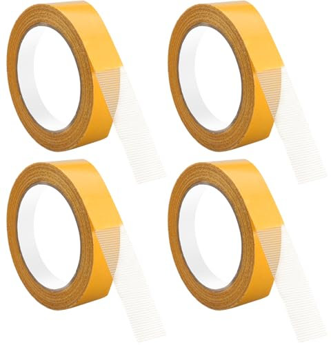 4 Rollos Cinta Adhesiva de Doble Cara para Alfombras, 20m x 50mm Cinta de Doble Cara Extrafuerte, Multifonctionnel Cinta Para Moquetas, Sin Residuos, para Alfombras, Suelos, Pared. Fotos, Pósters