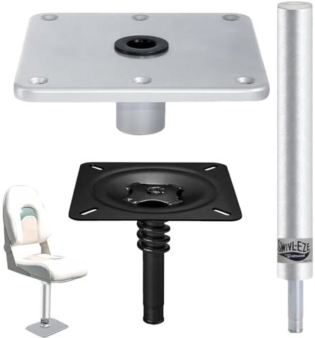 Bootsnotenpaket, Bootssitz Und Sockel Combo | Marine -Bootssitzbasis, Drehbarer Basisplatte, Bootsnadel Pfosten, Hochleistungsbootzubehör