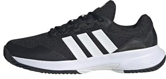 adidas Men's GAMECOURT 2 Tennis Shoes, core Black/FTWR White/Silver met., 5 UK