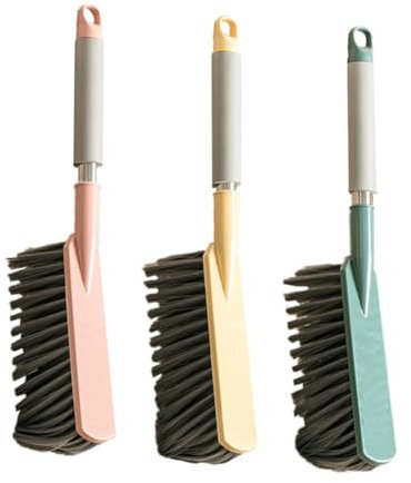 BAZEITFLOW 3 Piezas Cepillo de Limpieza de Cama con Mango Cepillo Suave para Sofá y Muebles para Eliminar Polvo y Suciedad Rincón y Tapicería