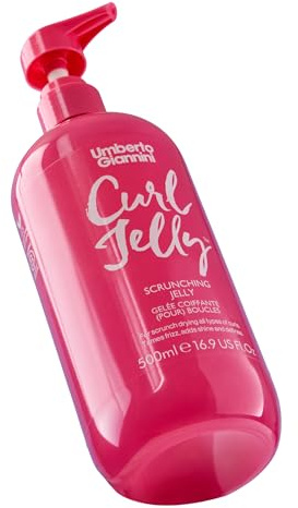 Umberto Giannini Curl Jelly Scrunching Jelly, Vegan & Cruelty Free Frizz Solution Gel for Curly or Wavy Hair, XL 500 ml