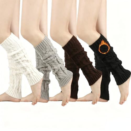 Pluvyze 4 pares Calentadores Piernas Mujer Calentadores Piernas Botas Blancas Niña