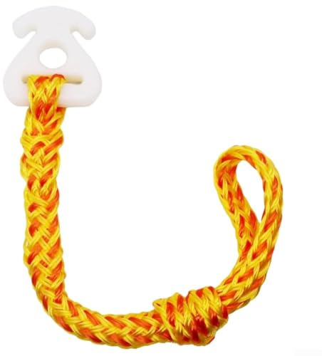 Cuerda de remolque de tensión de 6000 libras con conector rápido para tubos remolcados, construcción de polietileno doble para una tracción marina fiable y equipo de agua (amarillo rojo)
