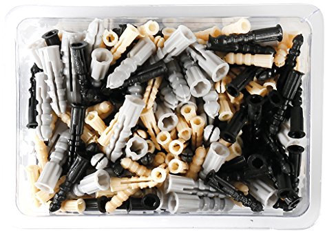 COGEX 85336 Cheville Plastique Assortiment, Gris/Noir/Jaune, Set de 200 Pièces