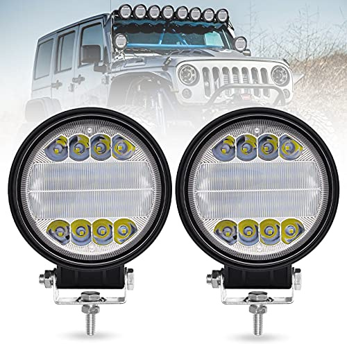 Dinfu 72W Faro da Lavoro Round Offroad Flood lumière riflettore faro da lavoro leggero faro fendinebbia a LED luce di marcia diurna per 4x4 SUV ATV J-eep