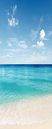 A.Monamour Adesivo Porta Autoadesiva Spiaggia Tropicale Cielo Blu E Mare Natura Scenario Vinile PVC Adesivi per Porte Interne 3D Pellicola Adesiva Poster Sticker Murale Parete Carta da Parati