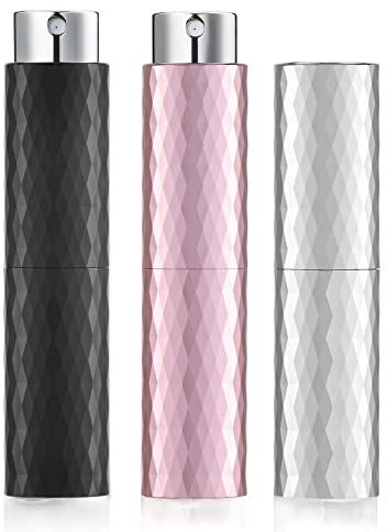 Toureal 8ml Atomizer Perfume Spray Bottle for Travel, Empty Refillable Cologne Dispenser, Portable Sprayer (3 Colors)