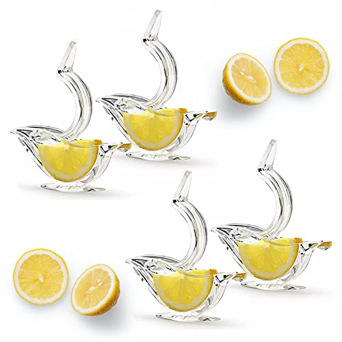 Uleeso 4 Stück Acryl Zitronenpresse, Manuelle Saftpresse für Zitronen und Limetten, Robust und Langlebig, Einfach zu Reinigen, Transparente Design