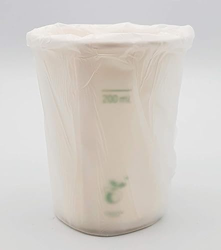 Generico Bicchieri 225 ml con tacca a 200 ml di carta imbustati sigillati singolarmente riciclabile 5,5 gr cortesia camera hotel b&b spa sauna (500)