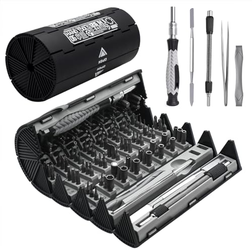 Yiomxhi Feinmechaniker Schraubendreher Set, 126 in 1 Präzisions Screwdriver Magnetisch mit Aufbewahrungstasche, Mini Reparatur Werkzeug Set für Elektronik Laptop Computer Brille Uhren, Schwarz