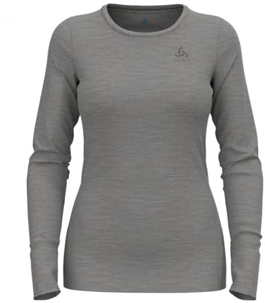 Odlo Sous-vêtements thermiques pour femmes Merino 200 I Sous-vêtements en laine mérinos pour femmes I T-shirt thermique à manches longues T-shirt thermique à manches longues et col rond I Femmes