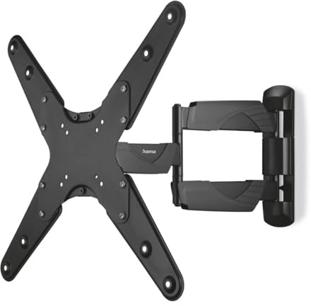 Hama TV Wandhalterung schwenkbar, neigbar, ausziehbar (TV Wandhalterung 32-65 Zoll, VESA 75x75 bis VESA 400x400, bis 35kg, 3 Gelenke, mit Fischer-Dübeln & Montageanleitung) schwarz