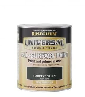 Rust-Oleum Universal All Surface Brush on Paint - Satin - Darkest Green - 250ml