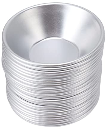 Moules ¨¤aux ?ufs en Aluminium, 25 Pi¨¨ces, Petite, en ¨¦tain, Mini Cupcake, Muffin, Biscuits, Tasses de Cuisson pour la Cuisson