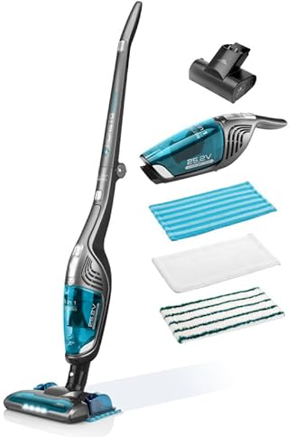 ETA Moneto Aquaplus II Premium I Stab- und Handstaubsauger mit Wischaufsatz 3 in 1 I Li-Ion Akku 25.2V I HEPA Filter I 150 ml I Click & Clean
