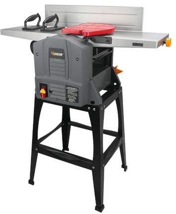 Hoteche 10-Inch Benchtop Planer and Jointer Combo with Stand 13-Amp Heavy Duty Thickness Planer for Woodworking, Adjustable Depth 0-3mm