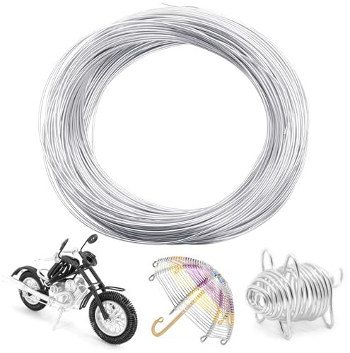 Basteldraht 1mm x 50m, Aludraht 1mm Draht Zum Basteln Schmuckdraht Silber Aluminiumdraht Basteldraht Dünn Silberdraht Zum Basteln für DIY Schmuckherstellung Bastelarbeiten