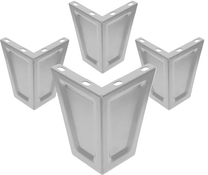 Jan Nowak Pies de Mueble | 4 Piezas | Protectoras para el Suelo | Incluye Tornillos de Montaje | Cambio rápido del Diseño | Altura 10 cm | Construcción Robusta - 1,2 mm de Grosor | Gris