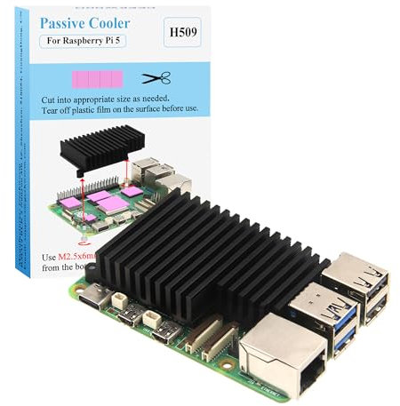 Geekworm Cooler for Raspberry Pi 5, Aluminum Passive Heatsink (H509)