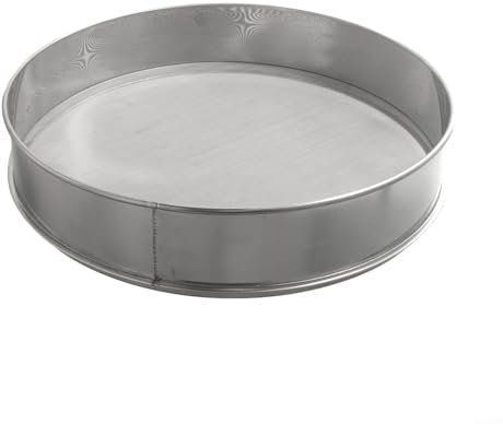 Alanmoship Setaccio per farina in acciaio inox da 40 cm, setaccio da cucina a maglia fine per olio e riso, setacciatura portatile per cucinare torte in polvere
