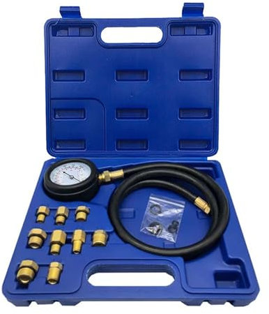 Misuratore di compressione – Misuratori di pressione 'olio | Tubi con ampia portata | Misuratore di pressione 'olio | Tester cilindro a doppia scala per autoveicoli, valigie per camion e moto