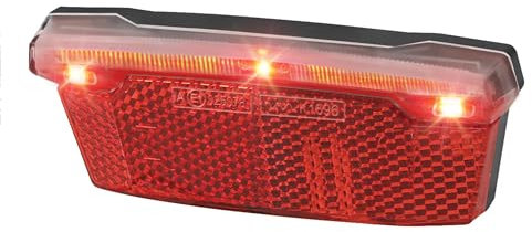ADDVIEW Stare M Dynamo Bicycle Rear Light - LED with Brake & Parking Light, StVZO Approved, IP65 Waterproof, 240° Visibility, Pannier Rack Mount 80 mm, 6 V Dynamo