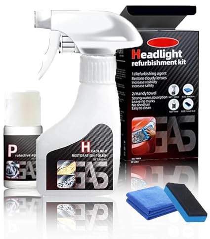 Headlight Restoration Spray, 2025 New Ceramic Headlight Restoration Kit for Removes Yellowing Oxidation, Headlamp Restoration Kit for Cars, Trucks, SUVs, Motorcycles