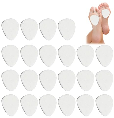 20 PCS Felt Metatarsal Pads for Women and Men - 3M Adhesive Forefoot Cushion Pads, Extra Thick Ball of Foot Support Cushions for Pain Relief from Metatarsalgia, Hammer Toes, and Fat Pad Atrophy