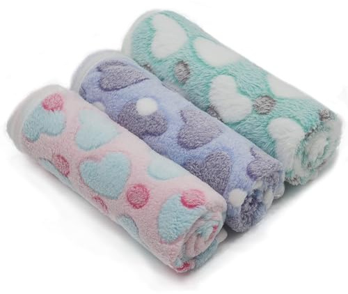Coperta per Cani, 3 Pezzi Coperta Gatto, 40 x 60 cm Coperte Cane Divano Antipelo, Lavabile Soffice Durevole, Morbida e Calda, Coperte Animali Domestici Invernale, per Casa, Auto, Viaggi (B)